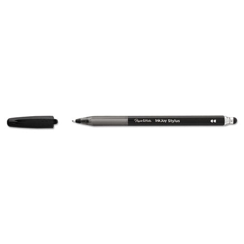 Image of Paper Mate® Inkjoy 100 Ballpoint Pen/stylus, Stick, Medium 1 Mm, Black Ink, Black Barrel, Dozen
