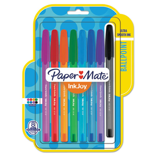 Image of Paper Mate® InkJoy 100 Ballpoint Pen, Stick, Medium 1 mm, Assorted Ink and Barrel Colors, 8/Pack