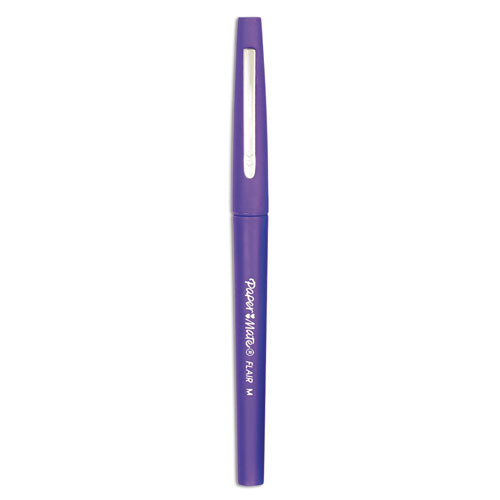 Image of Paper Mate® Point Guard Flair Felt Tip Porous Point Pen, Stick, Medium 0.7 Mm, Purple Ink, Purple Barrel, Dozen