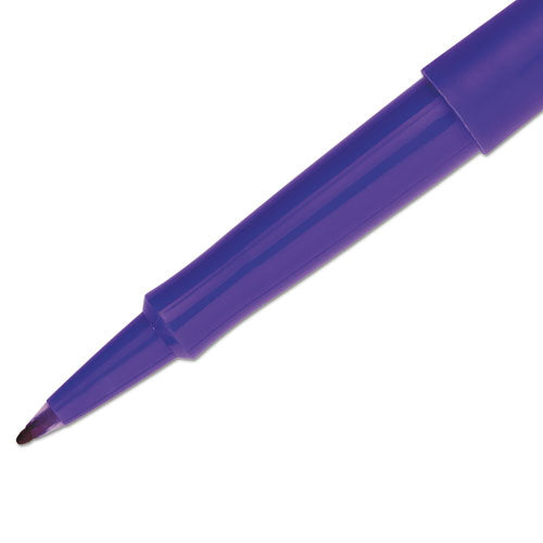 Image of Paper Mate® Point Guard Flair Felt Tip Porous Point Pen, Stick, Medium 0.7 Mm, Purple Ink, Purple Barrel, Dozen
