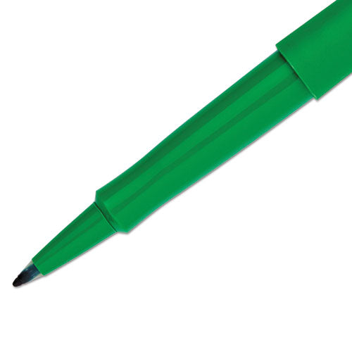 Image of Paper Mate® Point Guard Flair Felt Tip Porous Point Pen, Stick, Medium 0.7 Mm, Green Ink, Green Barrel, Dozen