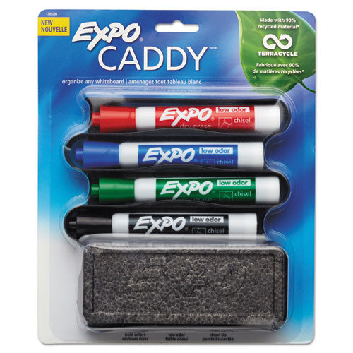 Image of EXPO® Whiteboard Caddy Set, Broad Chisel Tip, Assorted Colors, 4/set