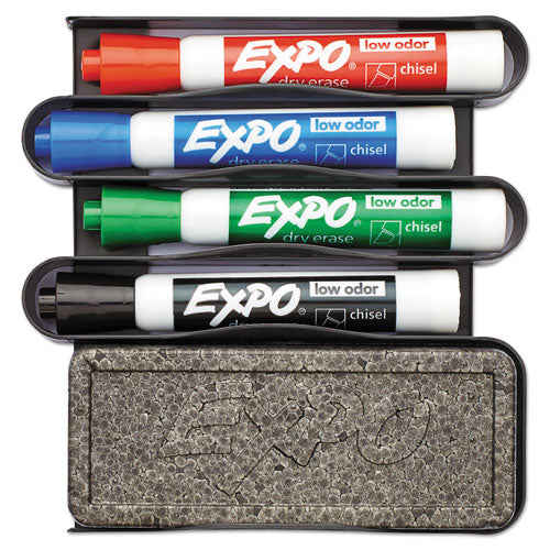 Image of EXPO® Whiteboard Caddy Set, Broad Chisel Tip, Assorted Colors, 4/set