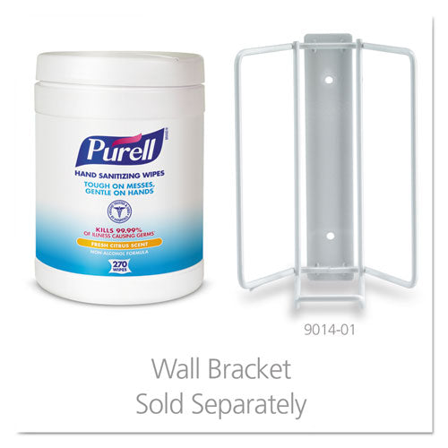 Image of PURELL® Sanitizing Hand Wipes, 6.75 x 6, Fresh Citrus, White, 270/Canister, 6 Canisters/Carton
