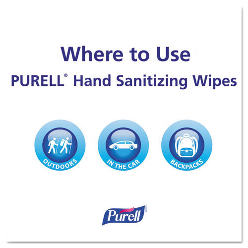 Image of PURELL® Premoistened Hand Sanitizing Wipes, 5.78 x 7, Fresh Citrus, White, 100/Canister, 12 Canisters/Carton