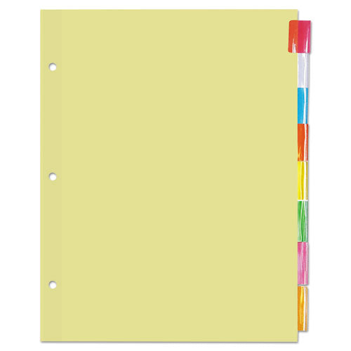 Image of Universal® Insertable Tab Index, 8-Tab, 11 x 8.5, Buff, Assorted Tabs, 24 Sets