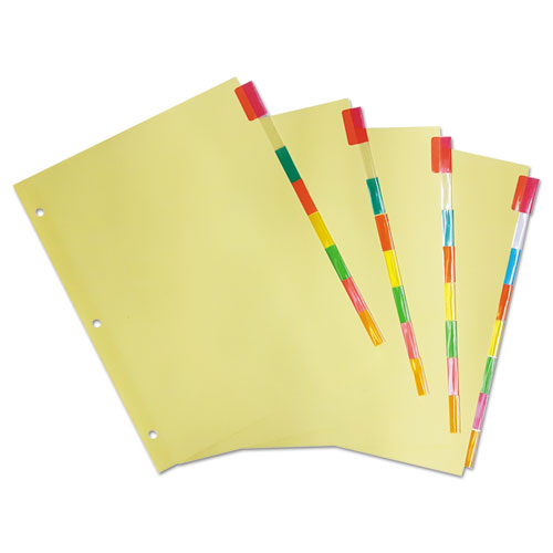 Image of Universal® Insertable Tab Index, 8-Tab, 11 x 8.5, Buff, Assorted Tabs, 24 Sets