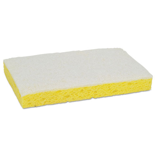 Image of Scotch-Brite PROFESSIONAL Light-Duty Scrubbing Sponge, #63, 3.6 X 6.1, 0.7" Thick, Yellow/white, 20/carton