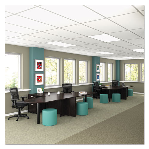Image of Alera® Alera Elusion Series Mesh Mid-Back Multifunction Chair, Prem Fabric, Supports Up to 275 lb, 17.7" to 21.4" Seat Height, Black