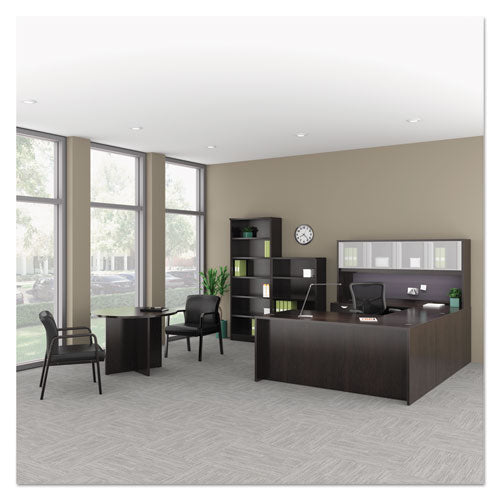Image of Alera® Alera Reception Lounge WL Series Guest Chair, 24.21" x 24.8" x 32.67", Black Seat, Black Back, Espresso Base