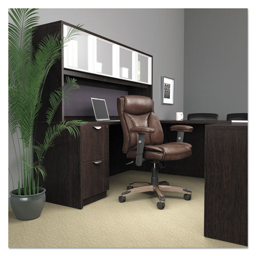Image of Alera® Alera Reception Lounge WL Series Guest Chair, 24.21" x 24.8" x 32.67", Black Seat, Black Back, Espresso Base