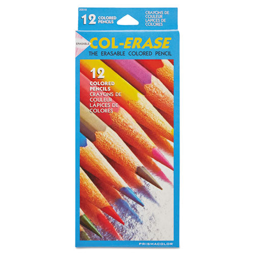 Image of Prismacolor® Col-Erase Pencil with Eraser, 0.7 mm, 2B, Assorted Lead and Barrel Colors, Dozen