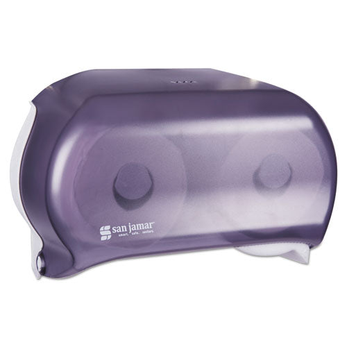 Image of San Jamar® VersaTwin Tissue Dispenser, Classic, 8 x 5.75 x 12.75, Transparent Black Pearl