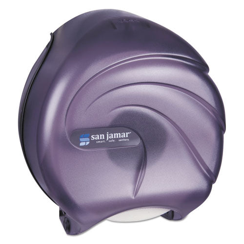 Image of San Jamar® Single 9" Jumbo Tissue Dispenser, Oceans, 10.25 x 5.63 x 12, Transparent Black Pearl