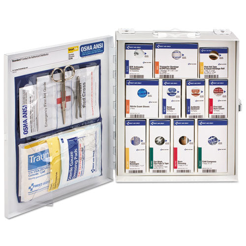 Image of First Aid Only SmartCompliance General Business First Aid Station, No Meds, 25 People, 94 Pieces, Metal Case
