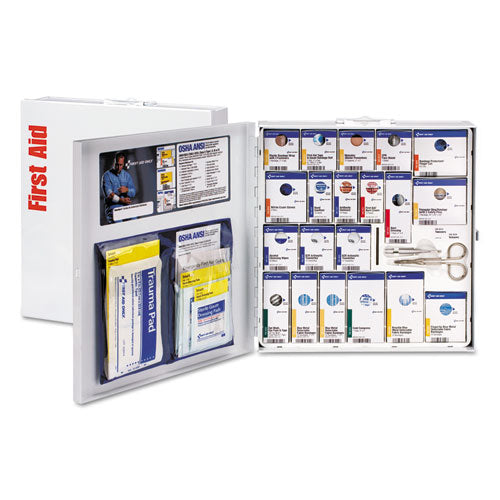Image of First Aid Only SmartCompliance Food Service First Aid Kit, Without Medication, 50 People, 260 Pieces, Metal Case