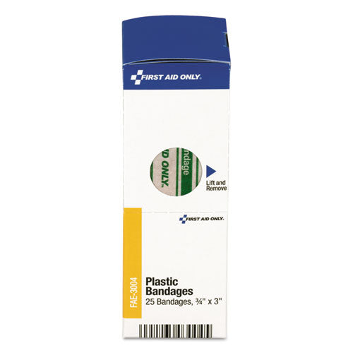 Image of First Aid Only Smartcompliance Plastic Bandages, 0.75 X 3, 25/box