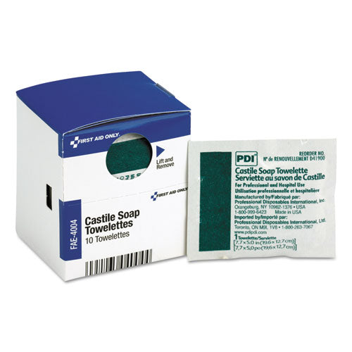 Image of First Aid Only Smartcompliance Castile Soap Towelettes, 10/box