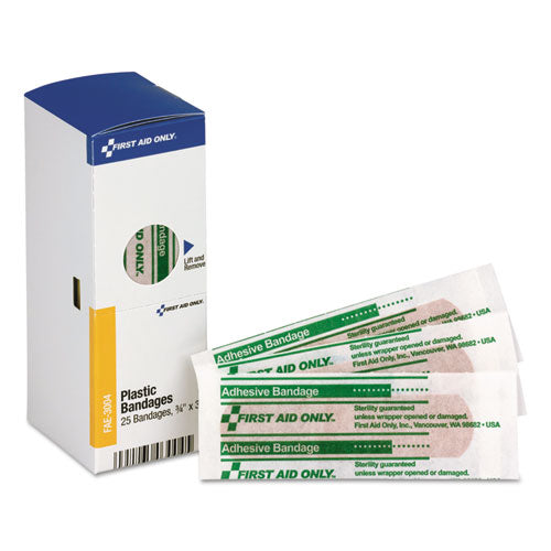 Image of First Aid Only Smartcompliance Plastic Bandages, 0.75 X 3, 25/box