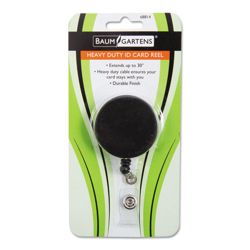 Image of SICURIX® Heavy Duty Id Card Reel, 30" Extension, Black/chrome
