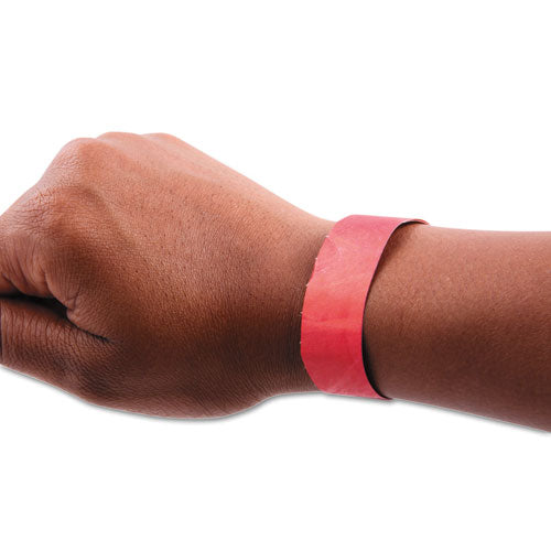 Image of SICURIX® Security Wristbands, Sequentially Numbered, 10" x 0.75", Red, 100/Pack