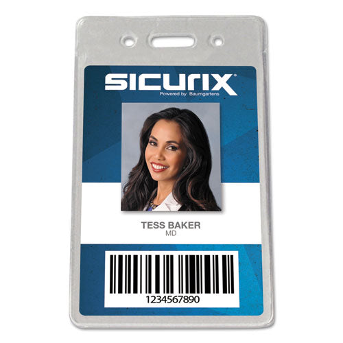 Image of SICURIX® Sicurix Proximity Badge Holder, Vertical, 2 1/2w X 4 1/2h, Clear, 50/pack