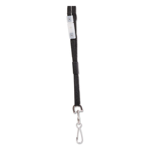 Image of SICURIX® Safety Breakaway Lanyard, Metal Hook Fastener, 36" Long, Black