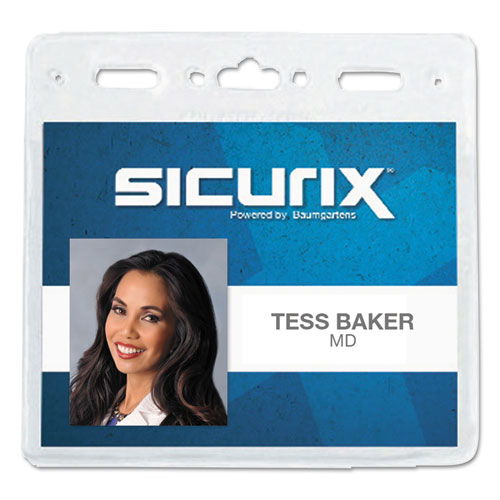 Image of SICURIX® Sicurix Vinyl Badge Holder, 4 X 3, Clear, 50/pack