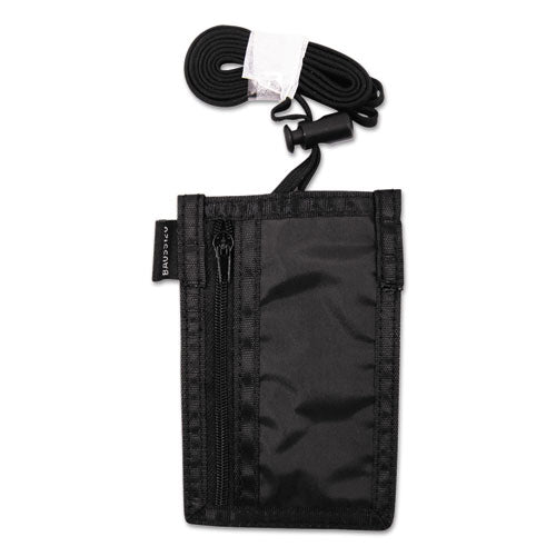 Image of SICURIX® Sicurix Id Neck Pouch, Vertical, 3 X 4 3/4, Black