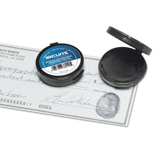 Image of SICURIX® Fingerprint Ink Pad, 1.5" Diameter, Black