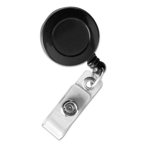 Image of SICURIX® Id Slide-Style Belt Clip Card Reels, 30" Extension, Black, 25/pack