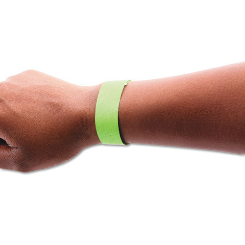 Image of SICURIX® Security Wristbands, Sequentially Numbered, 10" x 0.75", Green, 100/Pack