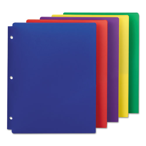Image of Smead Poly Snap-In Two-Pocket Folder, 50-Sheet Capacity, 11 X 8.5, Assorted, 10/pack