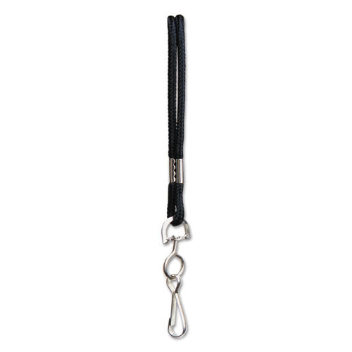 Image of SICURIX® Rope Lanyard, Metal Hook Fastener, 36" Long, Nylon, Black