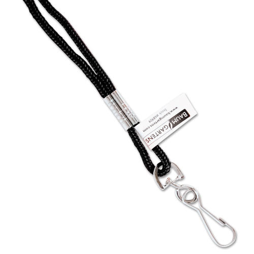 Image of SICURIX® Rope Lanyard, Metal Hook Fastener, 36" Long, Nylon, Black