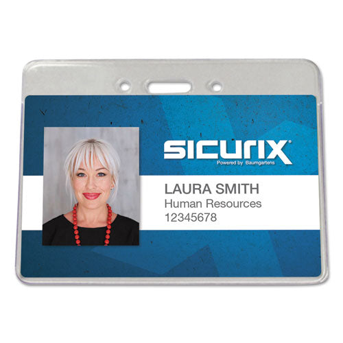 Image of SICURIX® Sicurix Proximity Badge Holder, Horizontal, 4w X 3h, Clear, 50/pack