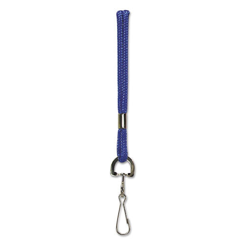 Image of SICURIX® Rope Lanyard, Metal Hook Fastener, 36" Long, Nylon, Blue