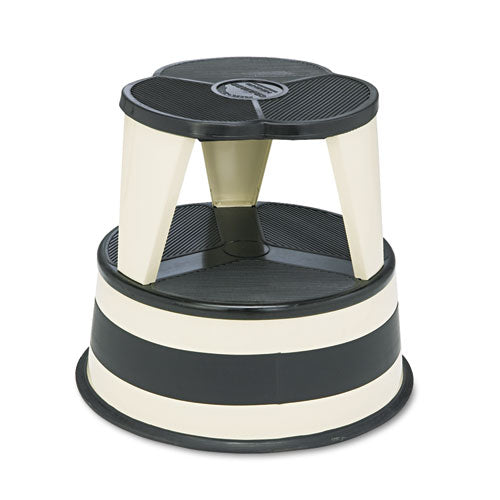 Image of Cramer® Kik-Step Steel Step Stool, 2-Step, 350 lb Capacity, 16" Diameter x 14.25"h, Sand