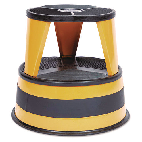 Image of Cramer® Kik-Step Steel Step Stool, 2-Step, 350 lb Capacity, 16" Diameter x 14.25"h, Orange