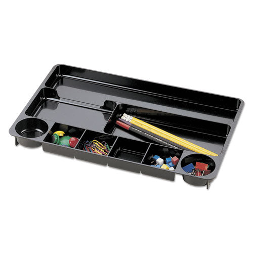 Image of Universal® Recycled Drawer Organizer, Nine Compartments, 14 X 9.13 X 1.13, Plastic, Black