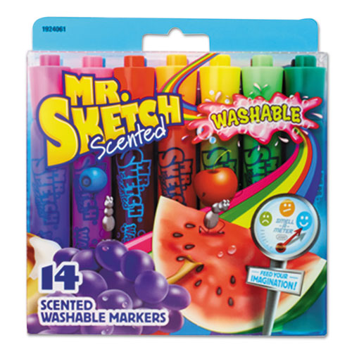 Image of Mr. Sketch® Washable Markers, Broad Chisel Tip, Assorted Colors, 14/set