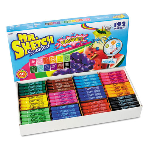 Image of Mr. Sketch® Washable Markers, Broad Chisel Tip, Assorted Colors, 192/set