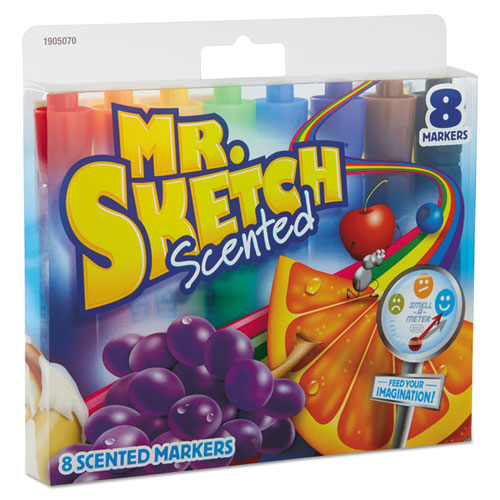 Image of Mr. Sketch® Scented Watercolor Marker, Broad Chisel Tip, Assorted Colors, 8/set