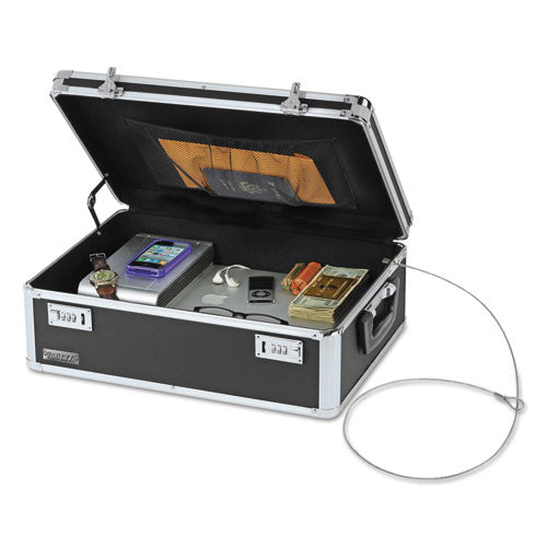 Image of Vaultz® Locking Storage Chest, Medium Density Fiberboard, 14.5 x 8 x 19.5, Black