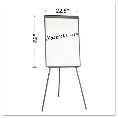 Image of MasterVision® Basic Tripod Melamine Presentation Easel, 22.5" x 42", White Surface, Black Plastic/Steel Frame