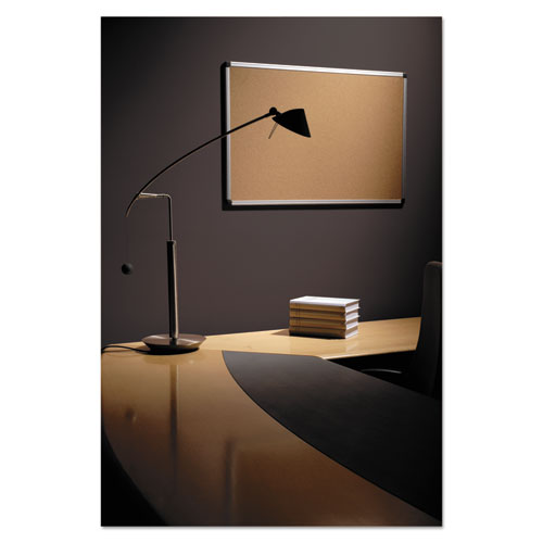 Image of MasterVision® Value Cork Bulletin Board with Aluminum Frame, 24" x 36", Tan Surface, Satin Aluminum Frame