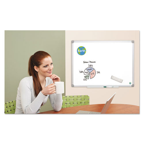 Image of MasterVision® Earth Silver Easy Clean Magnetic Dry Erase Boards, 36" x 24", White Surface, Satin Aluminum Frame