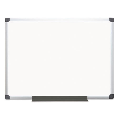 Image of MasterVision® Value Lacquered Steel Magnetic Dry Erase Board, 48" x 36", White Surface, Satin Aluminum Frame