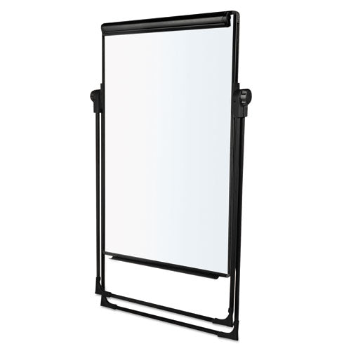 Image of MasterVision® Folds-to-a-Table Melamine Easel, 28.5" x 37.5", White Surface, Black Steel Frame