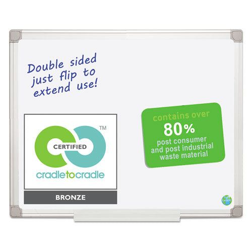 Image of MasterVision® Earth Silver Easy Clean Dry Erase Boards, 36" x 24", White Surface, Satin Aluminum Frame